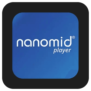 Logo de l’application Nanomid Player pour la lecture de contenu IPTV Plus