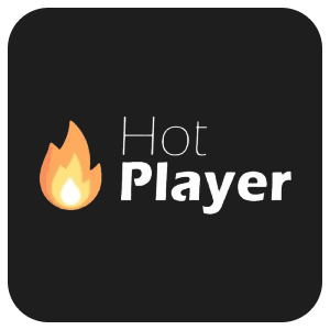 Logo de l’application Hot Player pour la lecture de contenu IPTV Plus en streaming